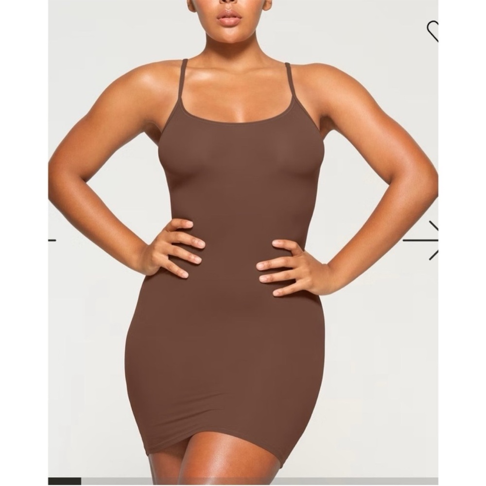 SKIMS brown slip dress